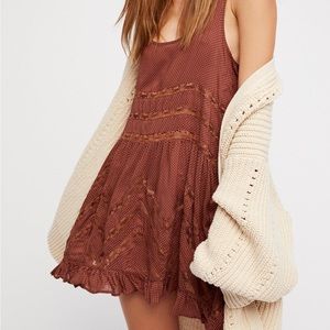 Free People Voile and Lace Trapeze Slip Size Small